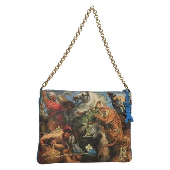 LOUIS VUITTON Celty Pochette Plat Pouch Koons Rubens M64617 LV Auth 132960A - Picture 2 of 16